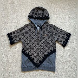 Obey Women’s short sleeve bandana zip-up hoodie